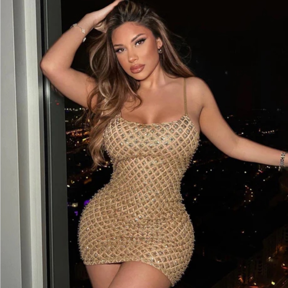 NWT Chic Gold Mini Dress